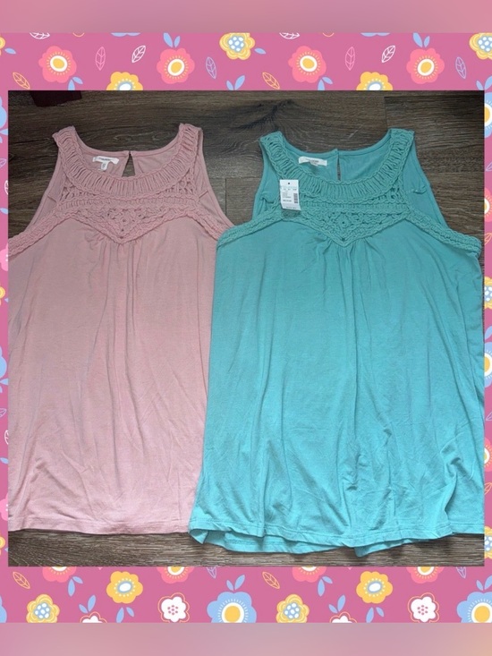 Maurices Tops - Maurice’s Size Medium Summer Flowy Tank Top Lot Pink & Turquoise
